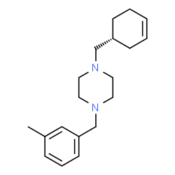 ChemSpider 2D Image | 1-[(1R)-3-Cyclohexen-1-ylmethyl]-4-(3-methylbenzyl)piperazine | C19H28N2