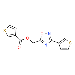 ChemSpider 2D Image | [3-(3-Thienyl)-1,2,4-oxadiazol-5-yl]methyl 3-thiophenecarboxylate | C12H8N2O3S2