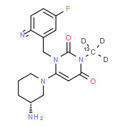 ChemSpider 2D Image | Trelagliptin-13C-d3 | C1713CH17D3FN5O2