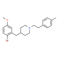 ChemSpider 2D Image | 4-(2-Bromo-5-methoxybenzyl)-1-[2-(4-methylphenyl)ethyl]piperidine | C22H28BrNO