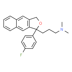 ChemSpider 2D Image | 3-[1-(4-Fluorophenyl)-1,3-dihydronaphtho[2,3-c]furan-1-yl]-N,N-dimethyl-1-propanamine | C23H24FNO
