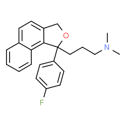 ChemSpider 2D Image | 3-[1-(4-Fluorophenyl)-1,3-dihydronaphtho[1,2-c]furan-1-yl]-N,N-dimethyl-1-propanamine | C23H24FNO