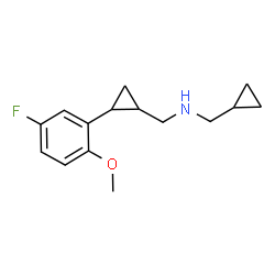 ChemSpider 2D Image | 1-Cyclopropyl-N-{[2-(5-fluoro-2-methoxyphenyl)cyclopropyl]methyl}methanamine | C15H20FNO