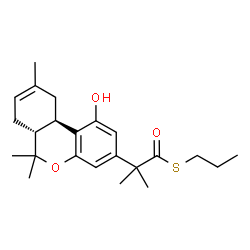 ChemSpider 2D Image | S-Propyl 2-[(6aR,10aR)-1-hydroxy-6,6,9-trimethyl-6a,7,10,10a-tetrahydro-6H-benzo[c]chromen-3-yl]-2-methylpropanethioate | C23H32O3S