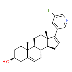 ChemSpider 2D Image | (3beta)-17-(5-Fluoro-3-pyridinyl)androsta-5,16-dien-3-ol | C24H30FNO
