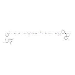 ChemSpider 2D Image | N,N'-(10,17-Dioxo-3,6,21,24-tetraoxa-9,11,16,18-tetraazahexacosane-1,26-diyl)bis{3-[(4R)-6,8-dichloro-2-methyl-1,2,3,4-tetrahydro-4-isoquinolinyl]benzenesulfonamide} | C50H66Cl4N8O10S2