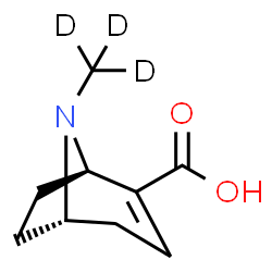 ChemSpider 2D Image | (1R,5S)-8-(~2~H_3_)Methyl-8-azabicyclo[3.2.1]oct-2-ene-2-carboxylic acid | C9H10D3NO2