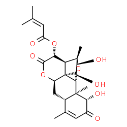 ChemSpider 2D Image | (1beta,11alpha,15beta)-1,11,12-Trihydroxy-2,16-dioxo-13,20-epoxypicras-3-en-15-yl 3-methyl-2-butenoate | C25H32O9