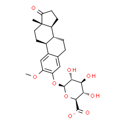 ChemSpider 2D Image | 2-Methoxy-17-oxoestra-1(10),2,4-trien-3-yl beta-D-glucopyranosiduronate | C25H31O9