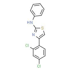 ChemSpider 2D Image | 4-(2,4-Dichlorophenyl)-N-phenyl-1,3-thiazol-2-amine | C15H10Cl2N2S