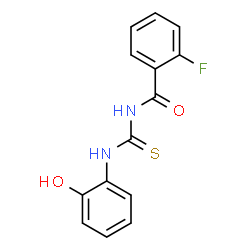 ChemSpider 2D Image | 2-Fluoro-N-[(2-hydroxyphenyl)carbamothioyl]benzamide | C14H11FN2O2S
