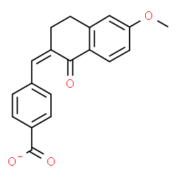 ChemSpider 2D Image | 4-[(Z)-(6-Methoxy-1-oxo-3,4-dihydro-2(1H)-naphthalenylidene)methyl]benzoate | C19H15O4