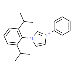 ChemSpider 2D Image | 1-(2,6-Diisopropylphenyl)-3-phenyl-1H-imidazol-3-ium | C21H25N2