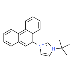 ChemSpider 2D Image | 1-(2-Methyl-2-propanyl)-3-(9-phenanthryl)-1H-imidazol-3-ium | C21H21N2