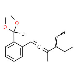 ChemSpider 2D Image | 1-[Dimethoxy(~2~H)methyl]-2-[(4E)-4-ethyl-3-methyl-1,2,4-hexatrien-1-yl]benzene | C18H23DO2