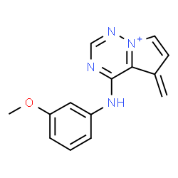 ChemSpider 2D Image | 4-[(3-Methoxyphenyl)amino]-5-methylene-5H-pyrrolo[2,1-f][1,2,4]triazin-8-ium | C14H13N4O
