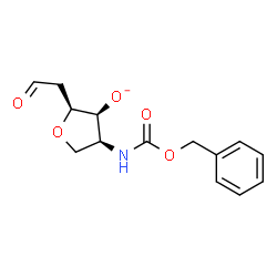ChemSpider 2D Image | (2S,3S,4S)-4-{[(Benzyloxy)carbonyl]amino}-2-(2-oxoethyl)tetrahydro-3-furanolate (non-preferred name) | C14H16NO5