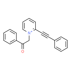 ChemSpider 2D Image | 1-(2-Oxo-2-phenylethyl)-2-(phenylethynyl)pyridinium | C21H16NO
