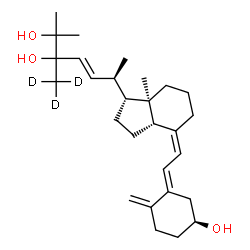 ChemSpider 2D Image | (3S,5E,7Z,22E,24xi)-(28,28,28-~2~H_3_)-9,10-Secoergosta-5,7,10,22-tetraene-3,24,25-triol | C28H41D3O3