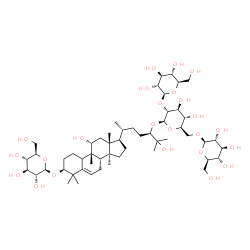 ChemSpider 2D Image | (1S,9beta,11alpha,24R)-1-(beta-D-Glucopyranosyloxy)-11,25-dihydroxy-9,10,14-trimethyl-4,9-cyclo-9,10-secocholest-5-en-24-yl beta-D-glucopyranosyl-(1->2)-[beta-D-glucopyranosyl-(1->6)]-beta-D-glucopyra
noside | C54H92O24