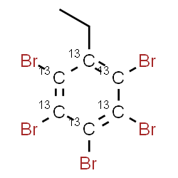 ChemSpider 2D Image | 1,2,3,4,5-Pentabromo-6-ethyl(~13~C_6_)benzene | C213C6H5Br5