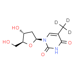 ChemSpider 2D Image | 1-(2-Deoxy-beta-L-erythro-pentofuranosyl)-5-(~2~H_3_)methyl-2,4(1H,3H)-pyrimidinedione | C10H11D3N2O5