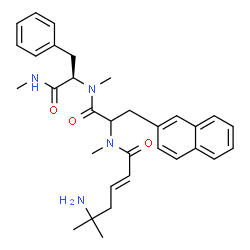 ChemSpider 2D Image | N-[(2E)-5-Amino-5-methyl-2-hexenoyl]-N-methyl-3-(2-naphthyl)alanyl-N,Nalpha-dimethyl-D-phenylalaninamide | C32H40N4O3