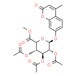 ChemSpider 2D Image | Methyl 4-methyl-2-oxo-2H-chromen-7-yl (5xi)-2,3,4-tri-O-acetyl-beta-D-xylo-hexopyranosiduronate | C23H24O12