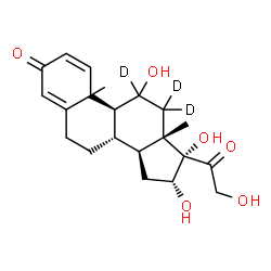 ChemSpider 2D Image | (16alpha)-11,16,17,21-Tetrahydroxy(11,12,12-~2~H_3_)pregna-1,4-diene-3,20-dione | C21H25D3O6