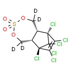 ChemSpider 2D Image | (1R,2R,8S,9R)-1,9,10,11,12,12-Hexachloro(3,3,7,7-~2~H_4_)-4,6-dioxa-5-thiatricyclo[7.2.1.0~2,8~]dodec-10-ene 5,5-dioxide | C9H2D4Cl6O4S