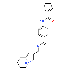 ChemSpider 2D Image | (2S)-2-Methyl-1-[3-({4-[(2-thienylcarbonyl)amino]benzoyl}amino)propyl]piperidinium | C21H28N3O2S