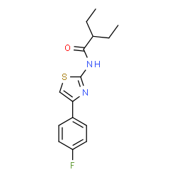 ChemSpider 2D Image | 2-Ethyl-N-[4-(4-fluorophenyl)-1,3-thiazol-2-yl]butanamide | C15H17FN2OS