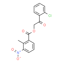ChemSpider 2D Image | 2-(2-Chlorophenyl)-2-oxoethyl 2-methyl-3-nitrobenzoate | C16H12ClNO5