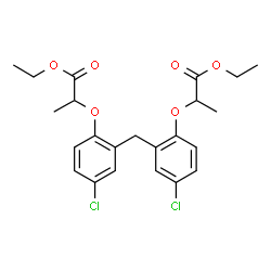 ChemSpider 2D Image | Diethyl 2,2'-{methylenebis[(4-chloro-2,1-phenylene)oxy]}dipropanoate | C23H26Cl2O6