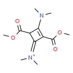 ChemSpider 2D Image | 3-(Dimethylamino)-2,4-bis(methoxycarbonyl)-N,N-dimethyl-2-cyclobuten-1-iminium | C12H19N2O4