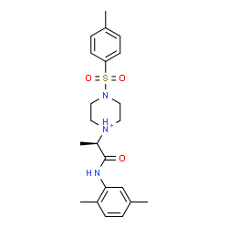 ChemSpider 2D Image | 1-{(2R)-1-[(2,5-Dimethylphenyl)amino]-1-oxo-2-propanyl}-4-[(4-methylphenyl)sulfonyl]piperazin-1-ium | C22H30N3O3S