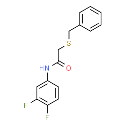 ChemSpider 2D Image | 2-(Benzylsulfanyl)-N-(3,4-difluorophenyl)acetamide | C15H13F2NOS