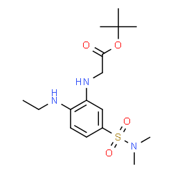ChemSpider 2D Image | 2-Methyl-2-propanyl N-[5-(dimethylsulfamoyl)-2-(ethylamino)phenyl]glycinate | C16H27N3O4S