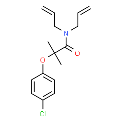 ChemSpider 2D Image | N,N-Diallyl-2-(4-chlorophenoxy)-2-methylpropanamide | C16H20ClNO2