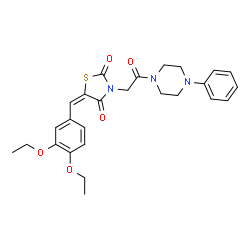 ChemSpider 2D Image | (E)-5-(3,4-diethoxybenzylidene)-3-(2-oxo-2-(4-phenylpiperazin-1-yl)ethyl)thiazolidine-2,4-dione | C26H29N3O5S