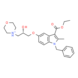 ChemSpider 2D Image | 4-[(2S)-3-{[1-Benzyl-3-(ethoxycarbonyl)-2-methyl-1H-indol-5-yl]oxy}-2-hydroxypropyl]morpholin-4-ium | C26H33N2O5