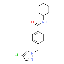 ChemSpider 2D Image | 4-[(4-Chloro-1H-pyrazol-1-yl)methyl]-N-cyclohexylbenzamide | C17H20ClN3O