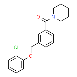 ChemSpider 2D Image | {3-[(2-Chlorophenoxy)methyl]phenyl}(1-piperidinyl)methanone | C19H20ClNO2