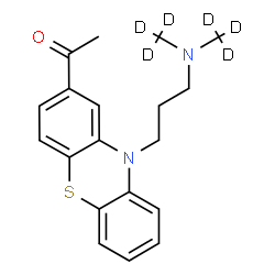 ChemSpider 2D Image | 1-[10-(3-{Bis[(~2~H_3_)methyl]amino}propyl)-10H-phenothiazin-2-yl]ethanone | C19H16D6N2OS