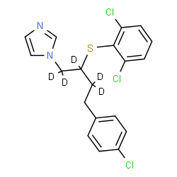 ChemSpider 2D Image | 1-[4-(4-Chlorophenyl)-2-[(2,6-dichlorophenyl)sulfanyl](1,1,2,3,3-~2~H_5_)butyl]-1H-imidazole | C19H12D5Cl3N2S