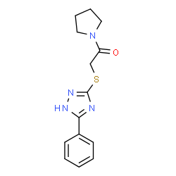ChemSpider 2D Image | ethanone, 2-[(5-phenyl-4H-1,2,4-triazol-3-yl)thio]-1-(1-pyrrolidinyl)- | C14H16N4OS