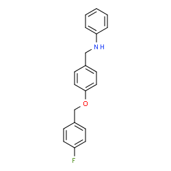 ChemSpider 2D Image | N-{4-[(4-Fluorobenzyl)oxy]benzyl}aniline | C20H18FNO