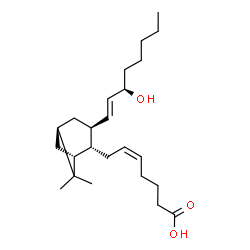 ChemSpider 2D Image | (5Z)-7-{(1R,2S,3S,5R)-3-[(1E,3R)-3-Hydroxy-1-octen-1-yl]-6,6-dimethylbicyclo[3.1.1]hept-2-yl}-5-heptenoic acid | C24H40O3