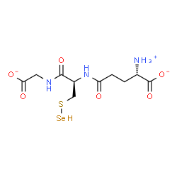 ChemSpider 2D Image | (2S)-2-Ammonio-5-{[(2R)-1-[(carboxylatomethyl)amino]-1-oxo-3-(selanylsulfanyl)-2-propanyl]amino}-5-oxopentanoate | C10H16N3O6SSe