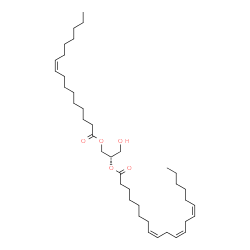 ChemSpider 2D Image | DG(16:1(9Z)/20:3(8Z,11Z,14Z)/0:0) | C39H68O5